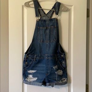 American Eagle overall shorts